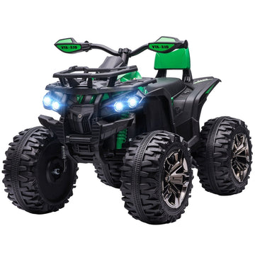 Elektrische kinderquad 12V | Kleur: Groen/Zwart | Afmetingen: 65x100x73 cm