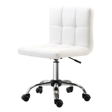 Witte bureaustoel - Verstelbaar en draaibaar | Kleur: Wit | Afmetingen: 46x51x80-92 cm