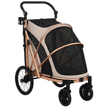 Hondenbuggy opvouwbaar tot 20 kg | Kleur: Bruin | Afmetingen: 69x94x118 cm