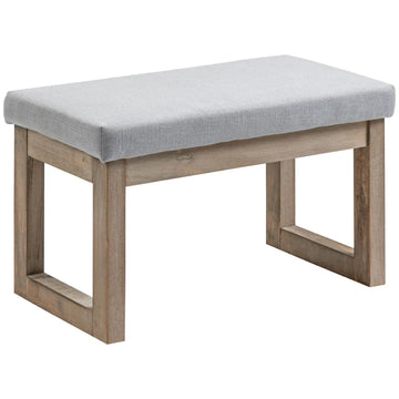 Voetenbankje - Scandinavische hocker | Kleur: Grijs + naturel | Afmetingen: 38x68x42 cm