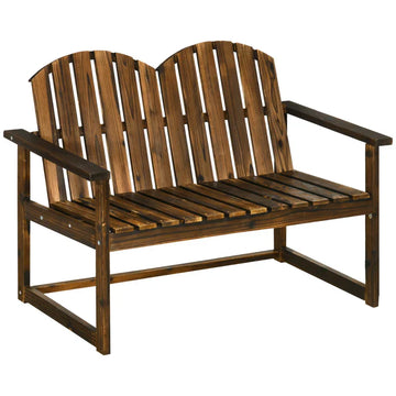 Houten tuinbank voor 2 personen | Kleur: Carbonised Finish | Afmetingen: 114x63x86 cm