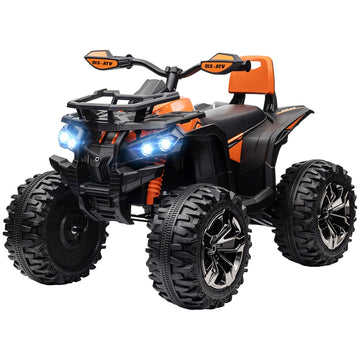 Elektrische kinderquad 12V met MP3 | Kleur: Oranje, zwart | Afmetingen: 65x100x73 cm