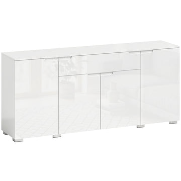 Hoogglans sideboard met 4 deuren, soft-close | Kleur: Hoogglanswit | Afmetingen: 180x40x80 cm