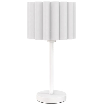 Retro bedlamp met kunststof kap en E27-fitting | Kleur: Wit | Afmetingen: 25x25x48.5 cm