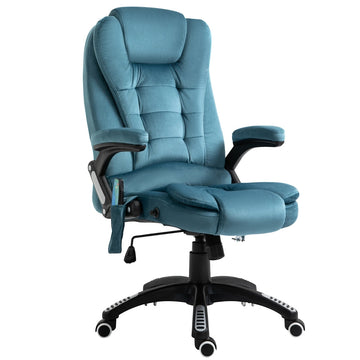 Massagebureaustoel met verwarming | Kleur: Blauw | Afmetingen: 67x74x106-116 cm