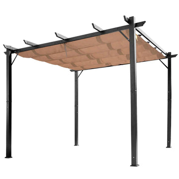 Aluminium pergola met verstelbaar dak | Kleur: Grijs+Bruin | Afmetingen: 400x300x223 cm