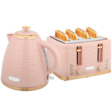 2-in-1 broodrooster en waterkoker | Kleur: Roze | Afmetingen: 19,5x24,1x23,2 cm