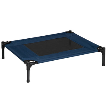 Verhoogd hondenbed voor middelgrote honden | Kleur: Blauw+Zwart | Afmetingen: 61x76.2x18 cm