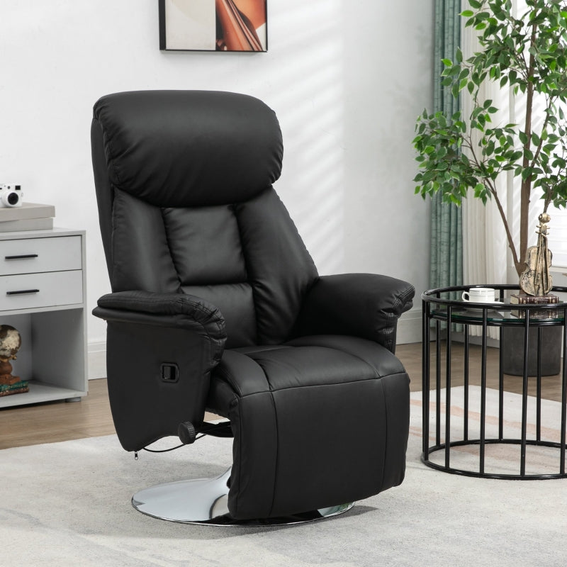 Relax-Sessel mit Fußstütze und Liegefunktion | Farbe: Schwarz | Maße: 80x78x109 cm