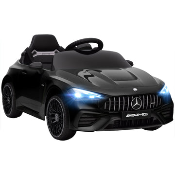 Kinder elektrische auto Mercedes, 12V | Kleur: Zwart | Afmetingen: 55x99x43 cm