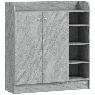 Schoenenkast voor 12 paar schoenen met open vakken | Kleur: Grijs | Afmetingen: 83x30x90 cm