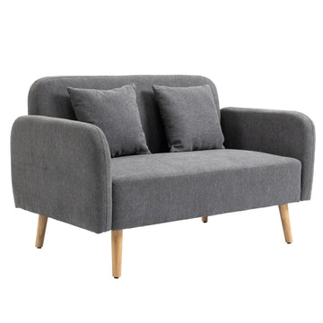 2-zitsbank - Scandinavische sofa | Kleur: Grijs/naturel | Afmetingen: 130x70x80 cm
