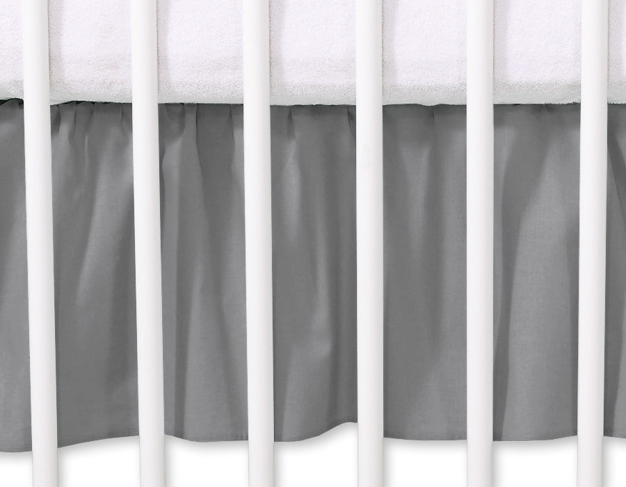 Bettumrandung mit Staubschutz – Abdeckrüsche – stilvolle Ausführung – 140 x 70 cm – Baumwolle – Anthrazit