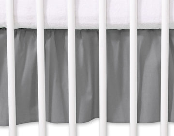 Bettumrandung mit Staubschutz – Abdeckrüsche – stilvolle Ausführung – 140 x 70 cm – Baumwolle – Anthrazit