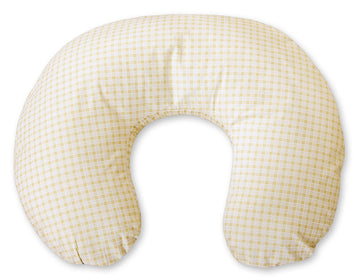 Voedingskussen Croissant, verpleeghoud, ergonomisch comfort en rugondersteuning crème geruit