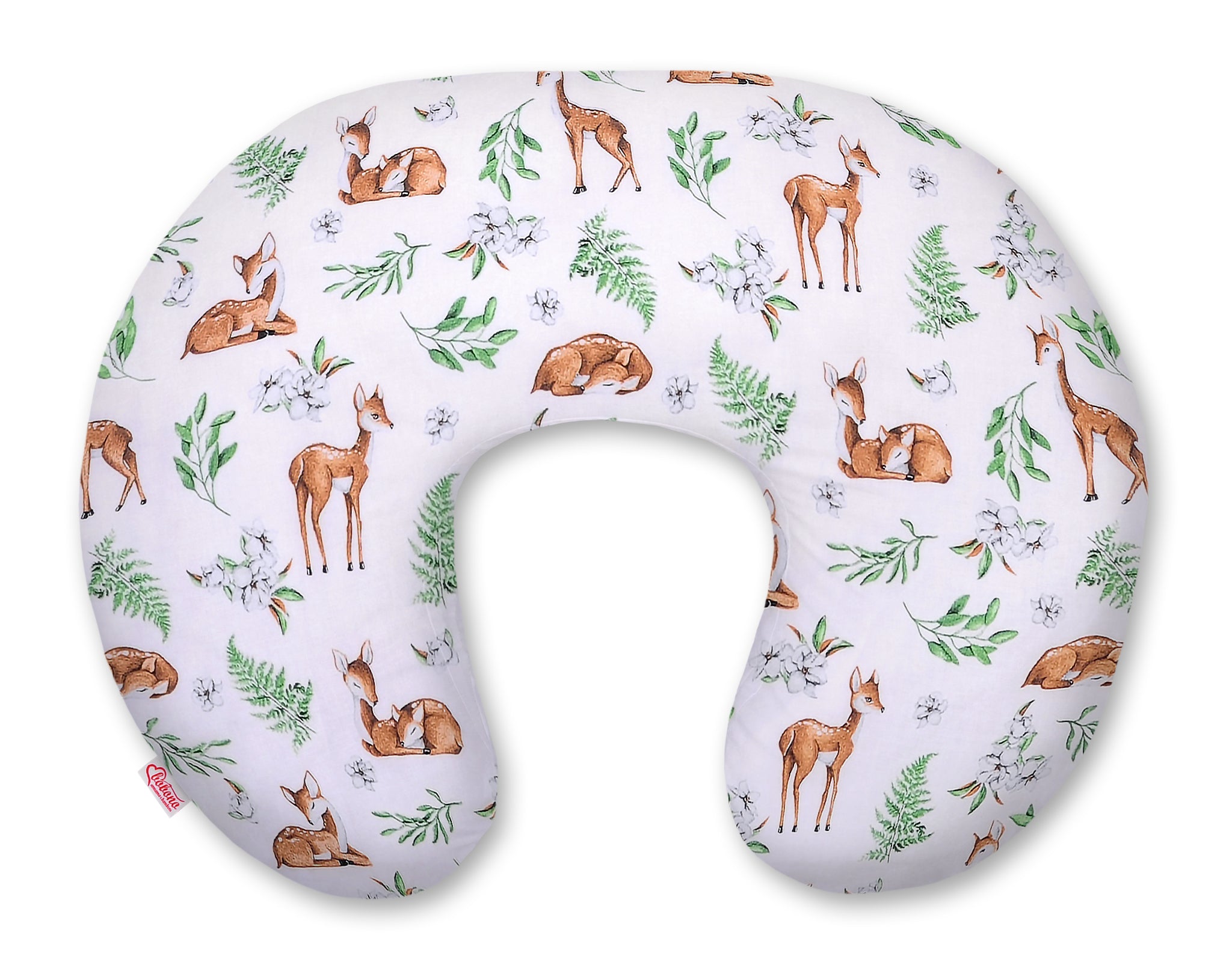 Voedingskussen, voedingshoofdkussen, ergonomisch comfort – wasbare hoes – Wit Hert