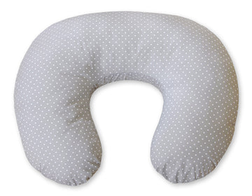 Voedingskussen, borstvoedingskussen, ergonomische steun - polkadots op grijs, wasbare hoes