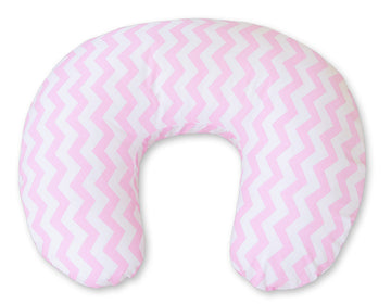 Voedingskussen, zwangerschapskussen, ergonomisch comfort - afneembare katoenen hoes, chevron roze