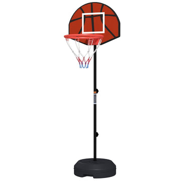 Basketbalstandaard met verstelbare hoogte en magnetisch dartbord | Kleur: Zwart