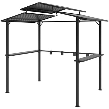 Grillpaviljoen voor buiten | Kleur: Zwart | Afmetingen: 160x250x250 cm