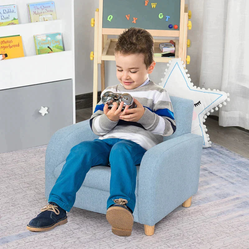 Kinderbank voor kinderen - Blauwe kinderbank | Kleur: Blauw | Afmetingen: 45x49x44.5 cm