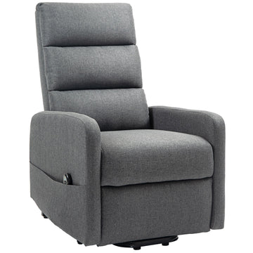 Elektrische sta-opfauteuil met relaxfunctie | Kleur: Grijs | Afmetingen: 62x86.5x105 cm
