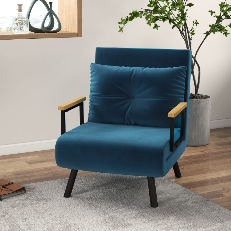 Slaapstoel en relaxfauteuil - verstelbaar | Kleur: Zwart + naturel | Afmetingen: 63x73x81 cm