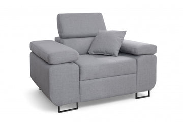 Annabelle loungestoel met verstelbare hoofdsteun en zwarte poten | Kleur: Naar keuze