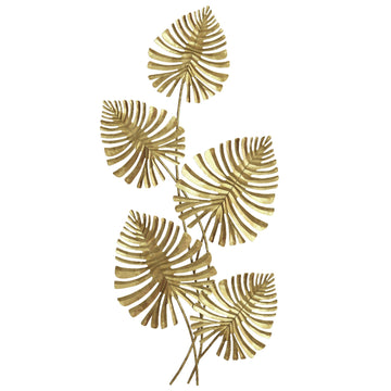 Metalen bladvormige wanddecoratie | Kleur: Goud