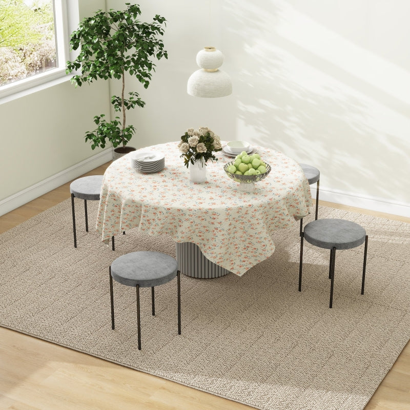 Set van 4 gestoffeerde stapelbare keukenkrukken | Kleur: Grijs | Afmetingen: 41.5x41.5x46 cm