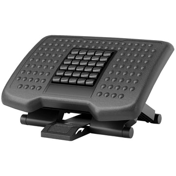 Ergonomische voetensteun met massage voor bureau | Kleur: Zwart | Afmetingen: 35x46x11/13.5/17 cm