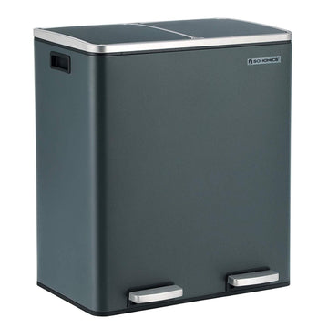 Afvalscheidingsbak 60 liter - Afvalbak - Grijs - 58,6 x 32 x 65 cm