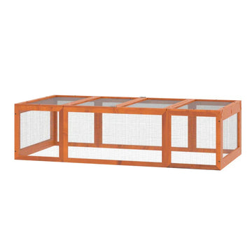 Kleine dierenren - Buitenverblijf voor kleine dieren | Kleur: Oranje | Afmetingen: 90x180x48 cm