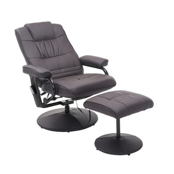 Massagestoel met voetenbank en trilmassage | Kleur: Bruin | Afmetingen: 77x84x95 cm