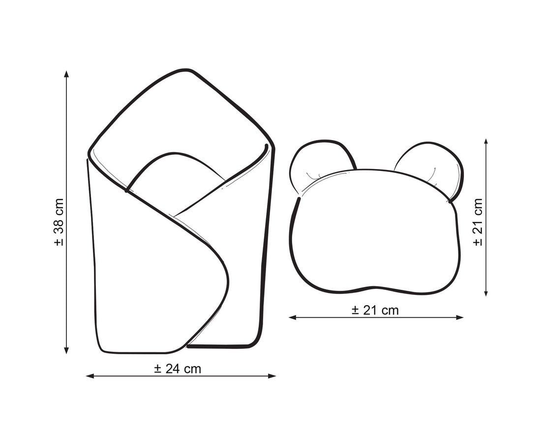 Swaddlekegel voor poppen - wikkeldeken - handgemaakt, inclusief teddybeer kussen