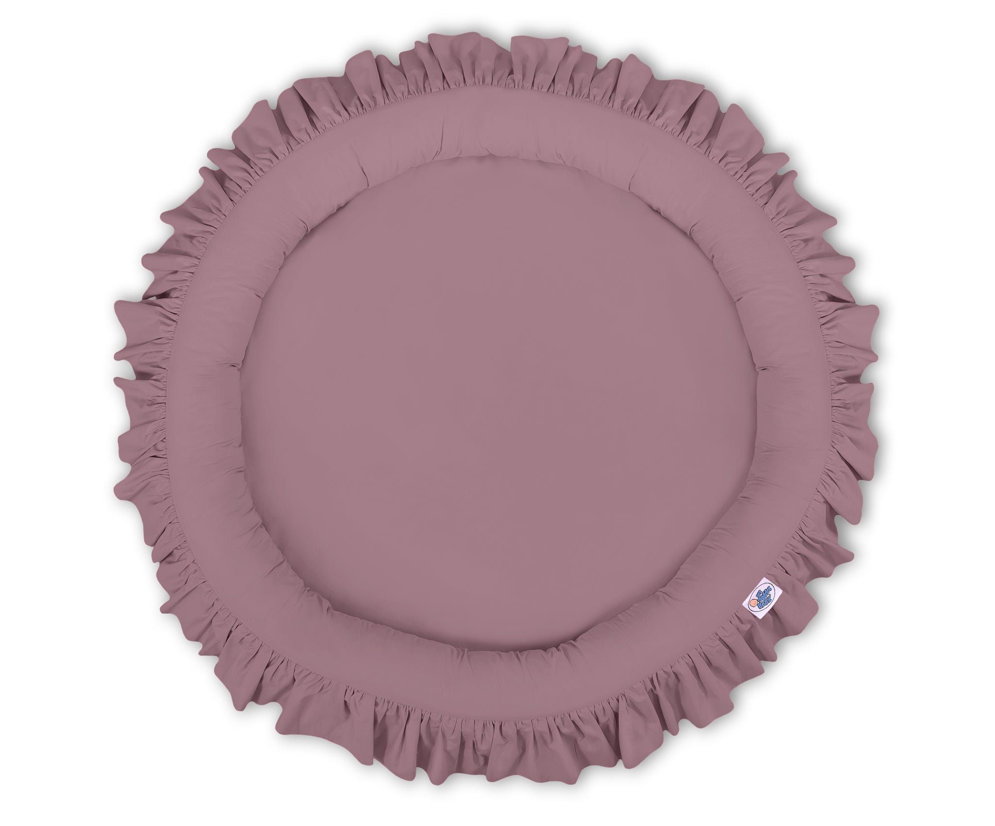 Lekmatta med volang - babynest - säker och mjuk lekmatta, tvättbar, pastelllila, bomull