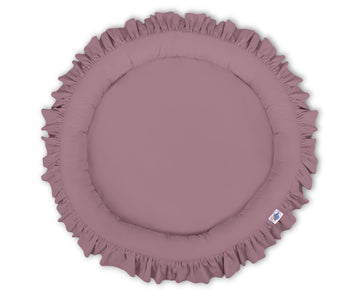 Lekmatta med volang - babynest - säker och mjuk lekmatta, tvättbar, pastelllila, bomull