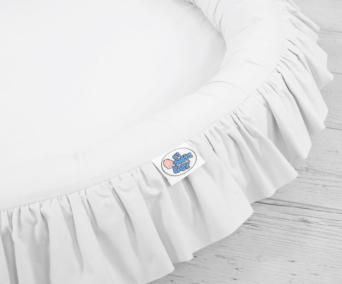 Babynest met volant - vloernest - veilig, wasbaar en antiallergisch katoen