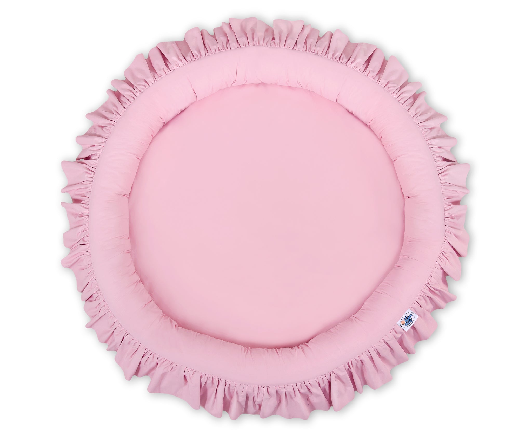 Babynest met volant - speelnest - veilige opstaande rand voor bescherming - roze - katoen