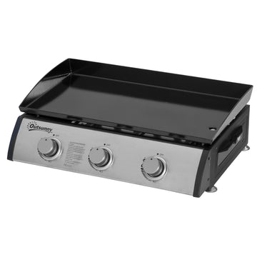 Draagbare gasbarbecue met 3 branders | Kleur: Zilver, Zwart | Afmetingen: 48x63x21 cm