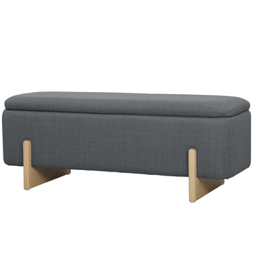 Opbergbank met zitkussen en opbergruimte | Kleur: Grijs | Afmetingen: 111x44x44,5 cm