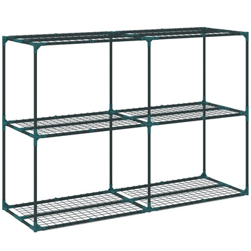 3-laags plantenrek - Bloemenstandaard | Kleur: Donkergroen | Afmetingen: 48x143x100 cm