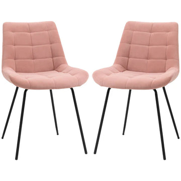 Set van 2 eetkamerstoelen - Retro stoelen | Kleur: Roze | Afmetingen: 61x50x79 cm