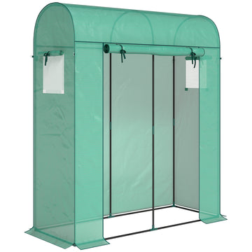 Tomatenkas foliekas met oprolbare deur | Kleur: Groen | Afmetingen: 68x170x200 cm
