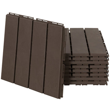Terrastegels - Kliktegels voor balkon en terras | Kleur: Bruin | Afmetingen: 30x30x2 cm