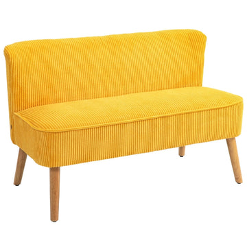 Elegante 2-zitsbank - Scandinavische stoffen bank | Kleur: Geel | Afmetingen: 117x56.5x77 cm