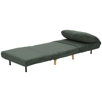2-in-1 slaapfauteuil met verstelbare rugleuning | Kleur: Groen | Afmetingen: 82x89x83 cm