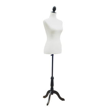 Schneiderpuppe met statief - Kleedpop | Kleur: Wit | Afmetingen: 38x38x168 cm