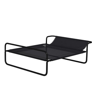 Hondenbed met ademende mesh hoes en verhoogd ontwerp | Kleur: Zwart | Afmetingen: 69x91x29 cm