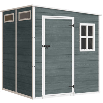 Gereedschapsschuur 2,89 m² met 3 ramen en slot | Kleur: Grijs | Afmetingen: 182x182x196 cm